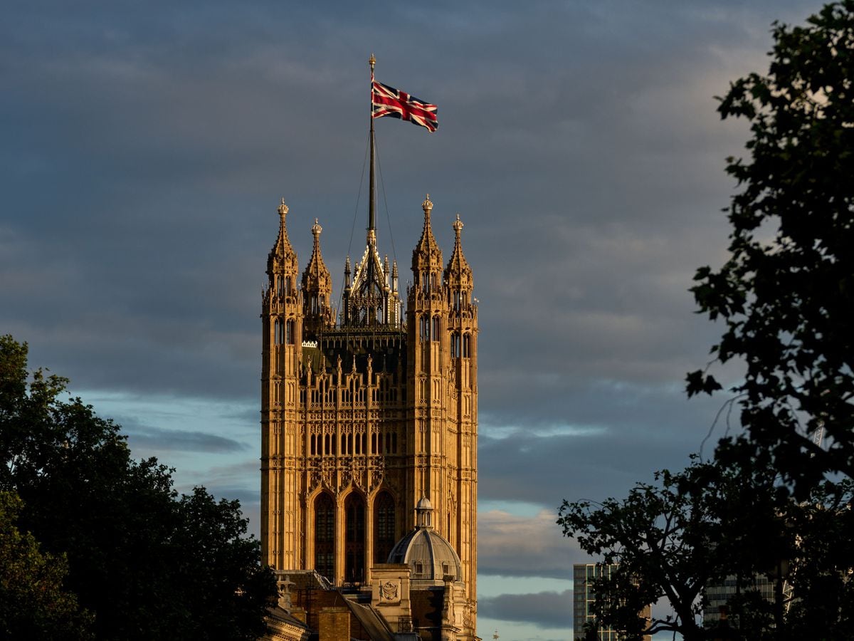 Victoria Tower, part of the Palace of Westminster in London.
