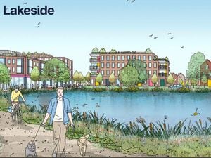 An image of how the Lakeside area could look as part of the Stafford Station Gateway development