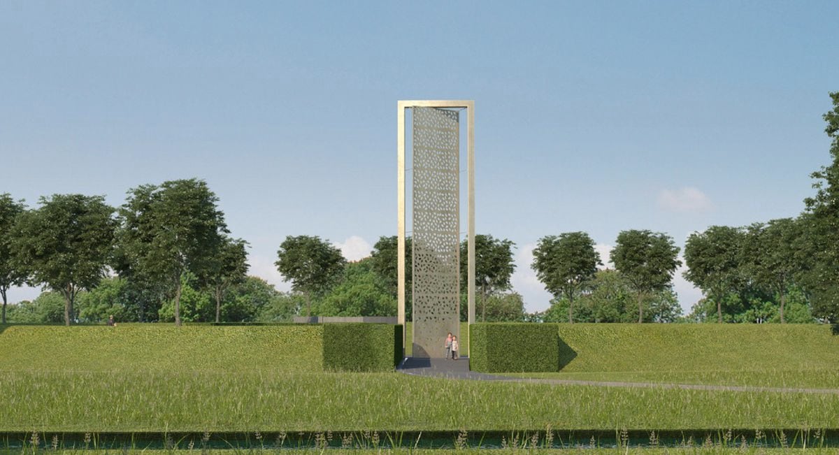 An artist's impression of what the new UK Police Memorial to be built at the National Memorial Arboretum in Staffordshire could look like