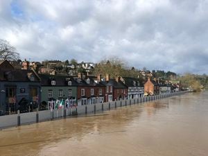 The River Severn at Bewdley was reaching a 20-year high today. Image: Dave Throup/Environment Agency