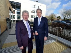 Principal Lowell Williams with the Chancellor Philip Hammond during a recent visit