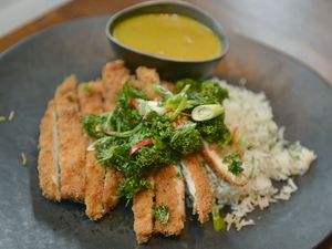 A curry but not as you know it – the Japanese-style katsu curry was a hit                                                                                                                    Pictures by John Sambrooks 