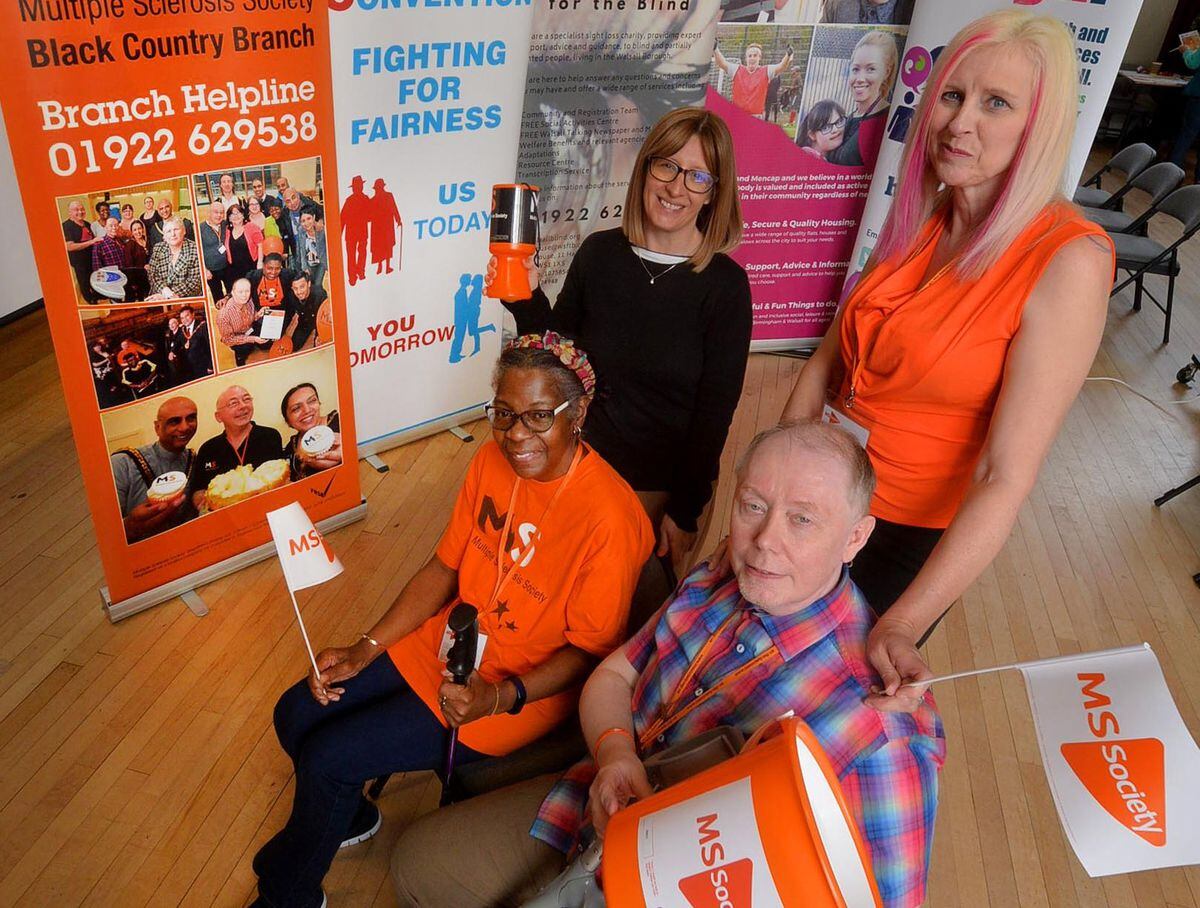 Pictured front: Dawn Grey and Andy Brown. Back: Lyndsay Smith and Claire Eames during the awareness event