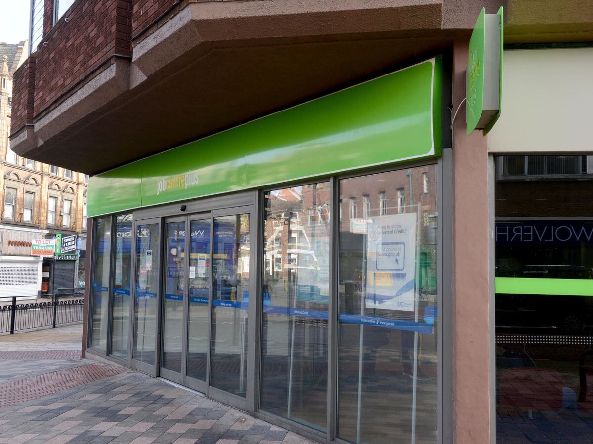 The Jobcentre in Wolverhampton city centre on the corner of Queen Street and Market Street.
