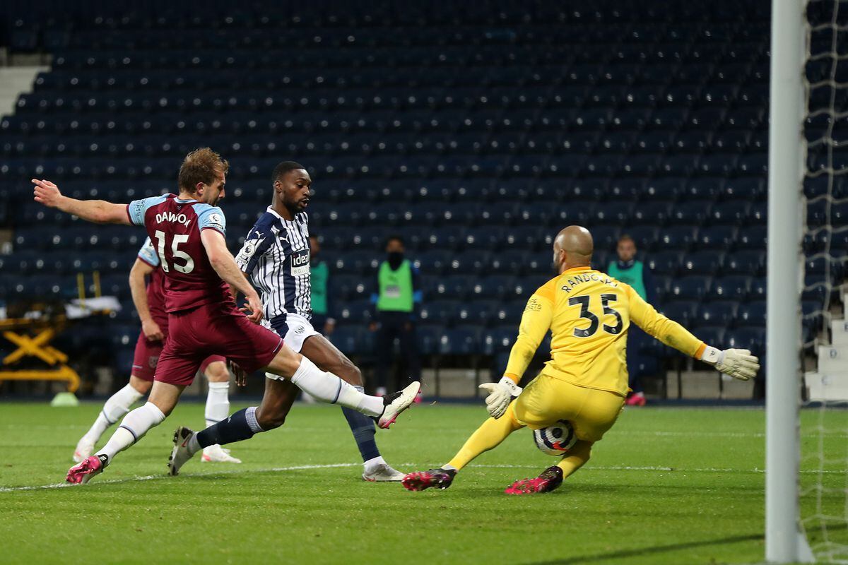Darren Randolph of West Ham United  makes a save against West Brom (AMA)