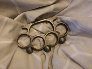 The knuckle duster was seized as part of a raid on a man's house by police. Photo: Brierley Hill Police