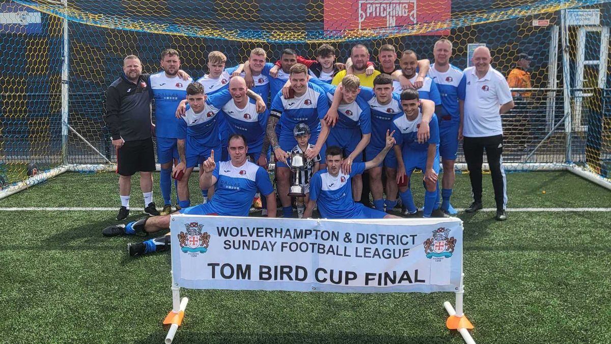 AFC Willenhall celebrate winning the Tom Bird Cup final against Dudley Rangers United  Picture: Phil Reade