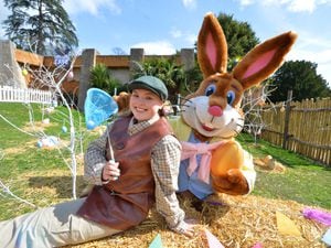 Building his burrow at West Midlands Safari Park is ‘Bramble Bunny’, with gardener April Catherine Rose
