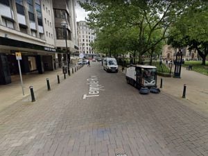 A 26-year-old woman has been stabbed on Temple Row in Birmingham city centre. Photo: Google