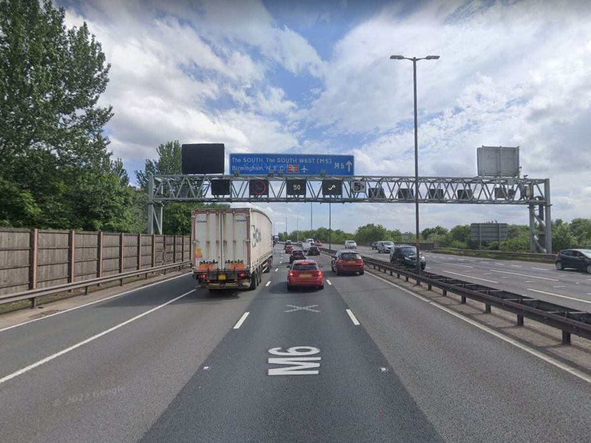 The M6 southbound between Junctions 10 and 9. Photo: Google
