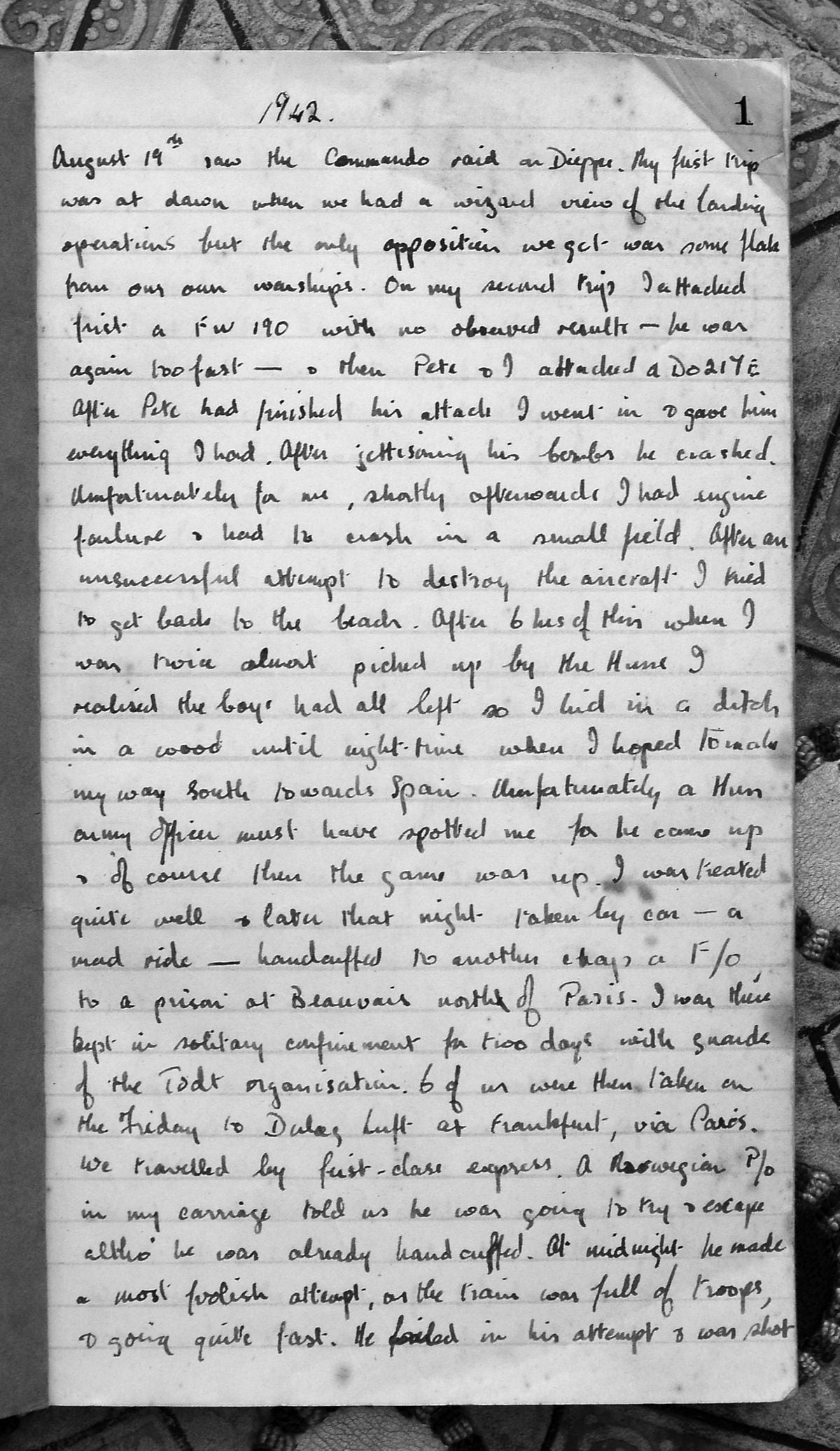 In this diary extract John tells how he was captured