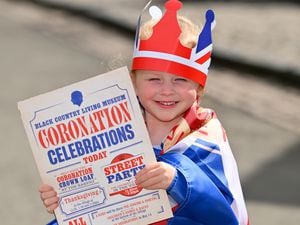 Coronation celebrations at Black Country Living Museum..Lilly Hanson, aged 3, from Woollaston.