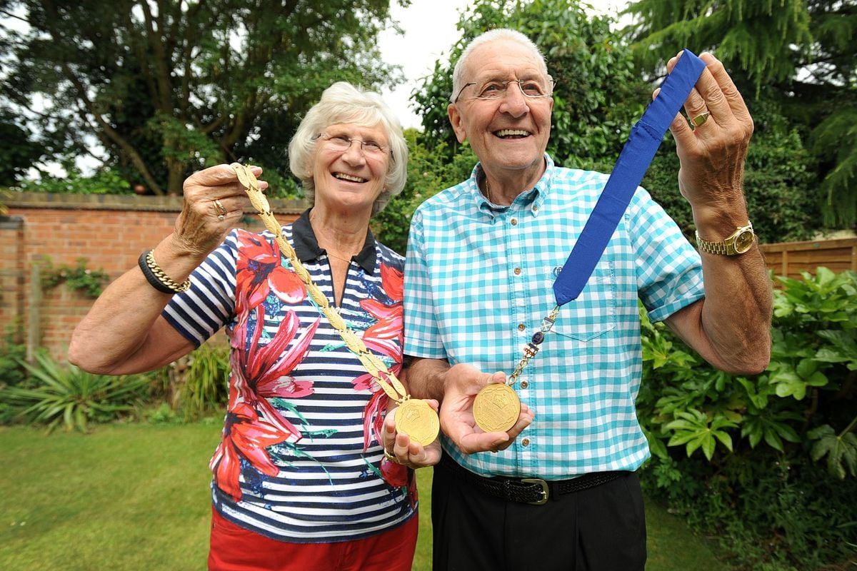 Gold medal winners Anita Lonsbrough and Hugh Porter
