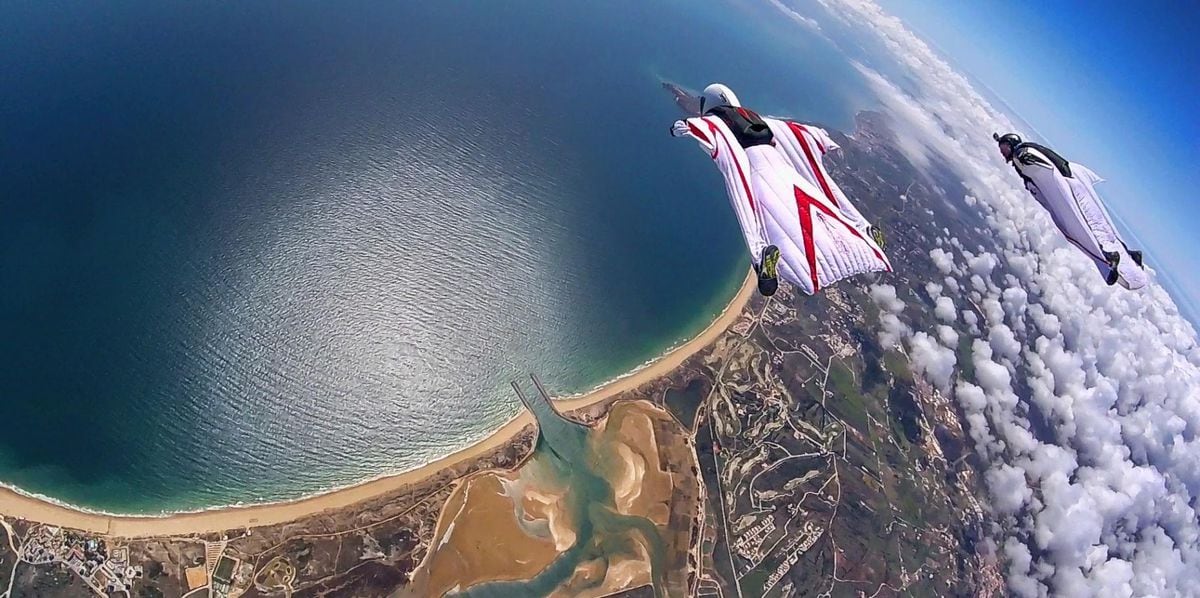 Angelo Grubisic flying in a wingsuit. Pic: Facebook