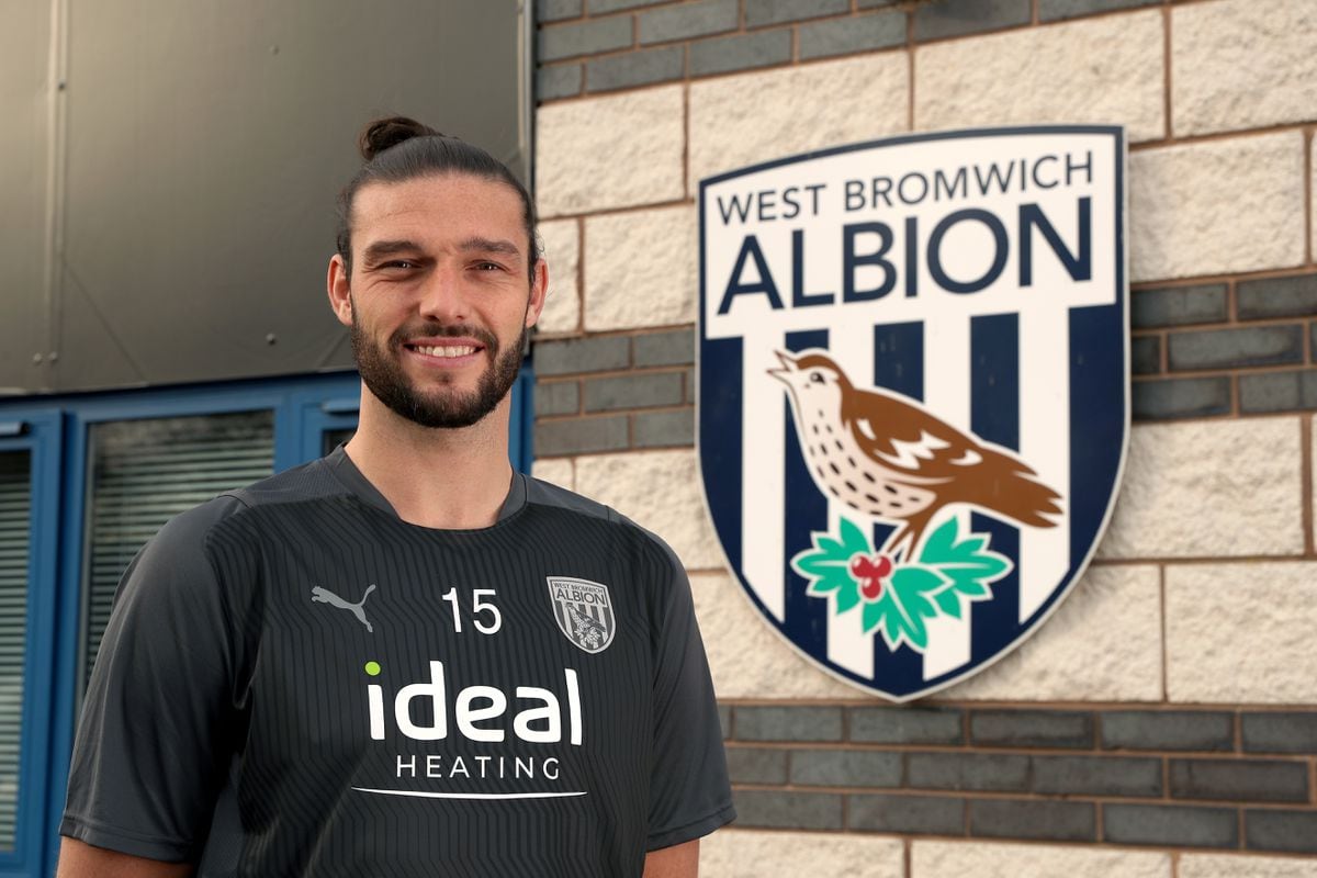 West Bromwich Albion new signing Andy Carroll at West Bromwich Albion Training Ground on January 28, 2022 in Walsall, England. (Photo by Adam Fradgley/West Bromwich Albion FC via Getty Images).