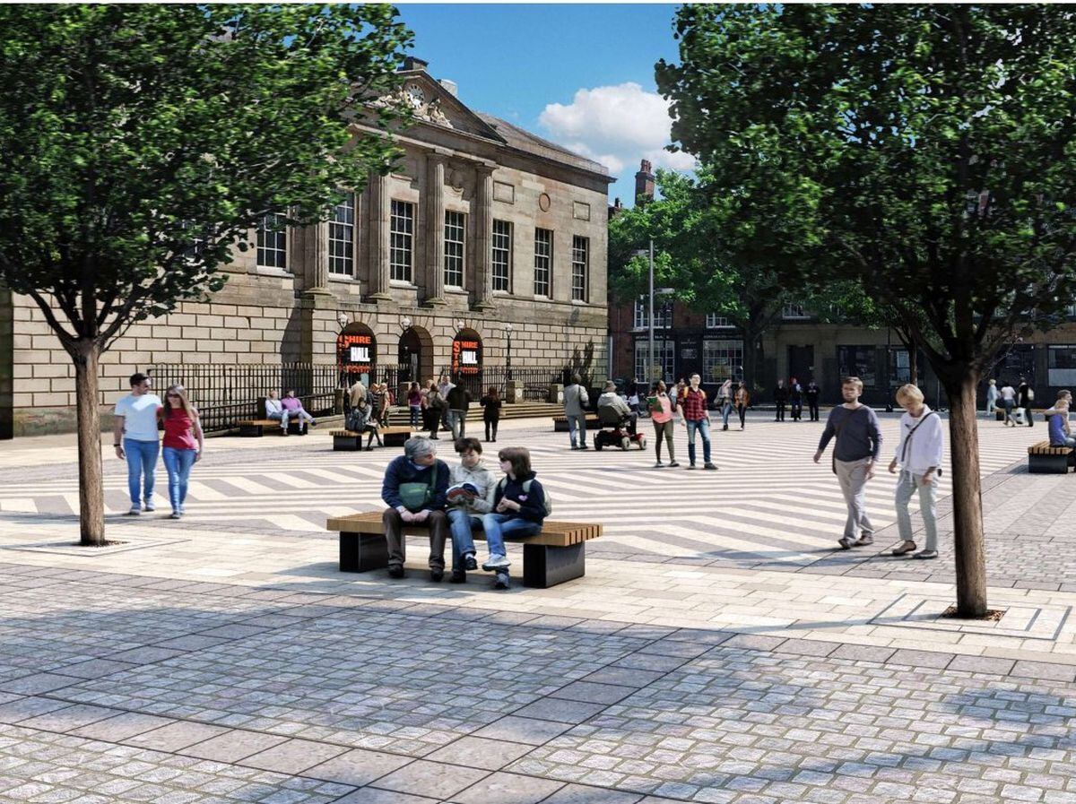CGI of Market Square (as part of Future High Street Fund work)