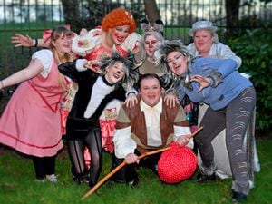 Cast members of Dick Whittington at Wednesbury Town Hall