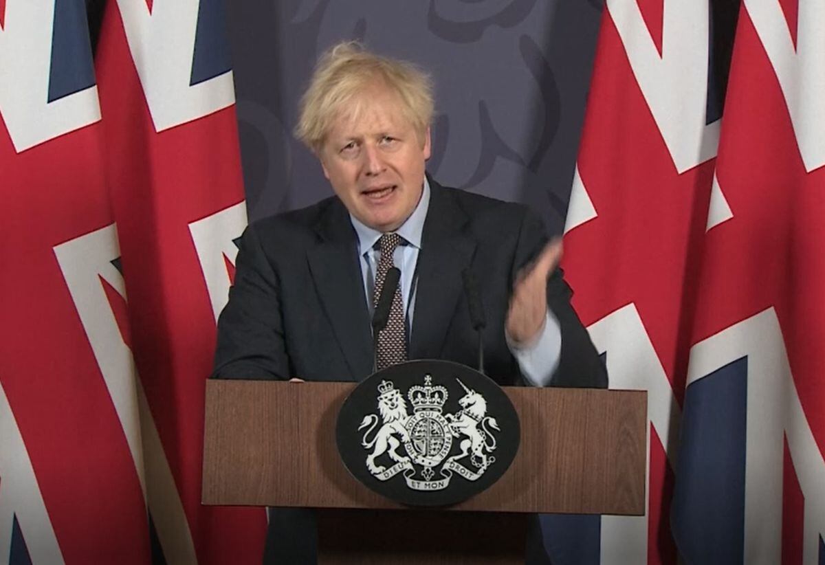 Boris Johnson gave a press conference after the deal was announced