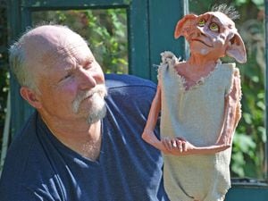 Bake Off's Terry Hartill from Stourbridge and his latest creation of Dobby from the Harry Potter films