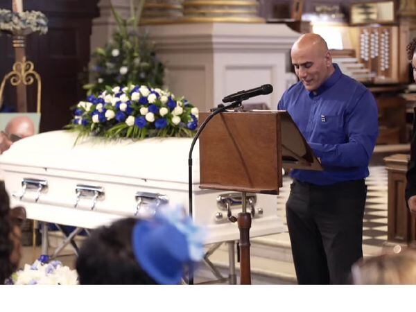 Baz's son spoke at the funeral