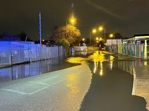 Water flooded Park Road in Willenhall