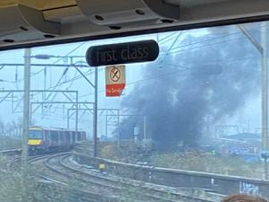 Smoke from near the railway at Wolverhampton. Photo: Luke Powell