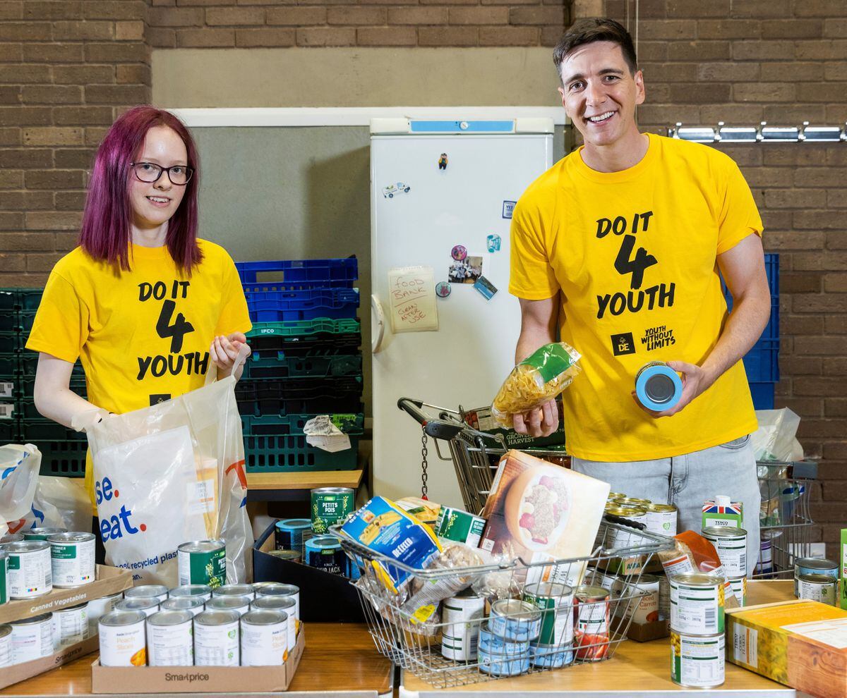  Bethany Griffin and Oliver Phelps at the United Reform Church Food Bank in Sutton Coldfield  