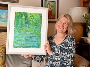Gill with her take on Monet's Garden. She said she was looking to do more artistic work as she gives Doreen Tipton a rest