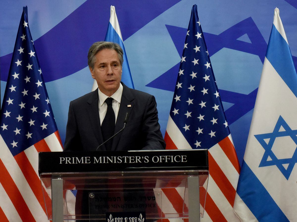 US secretary of state Antony Blinken speaks to the media in Jerusalem