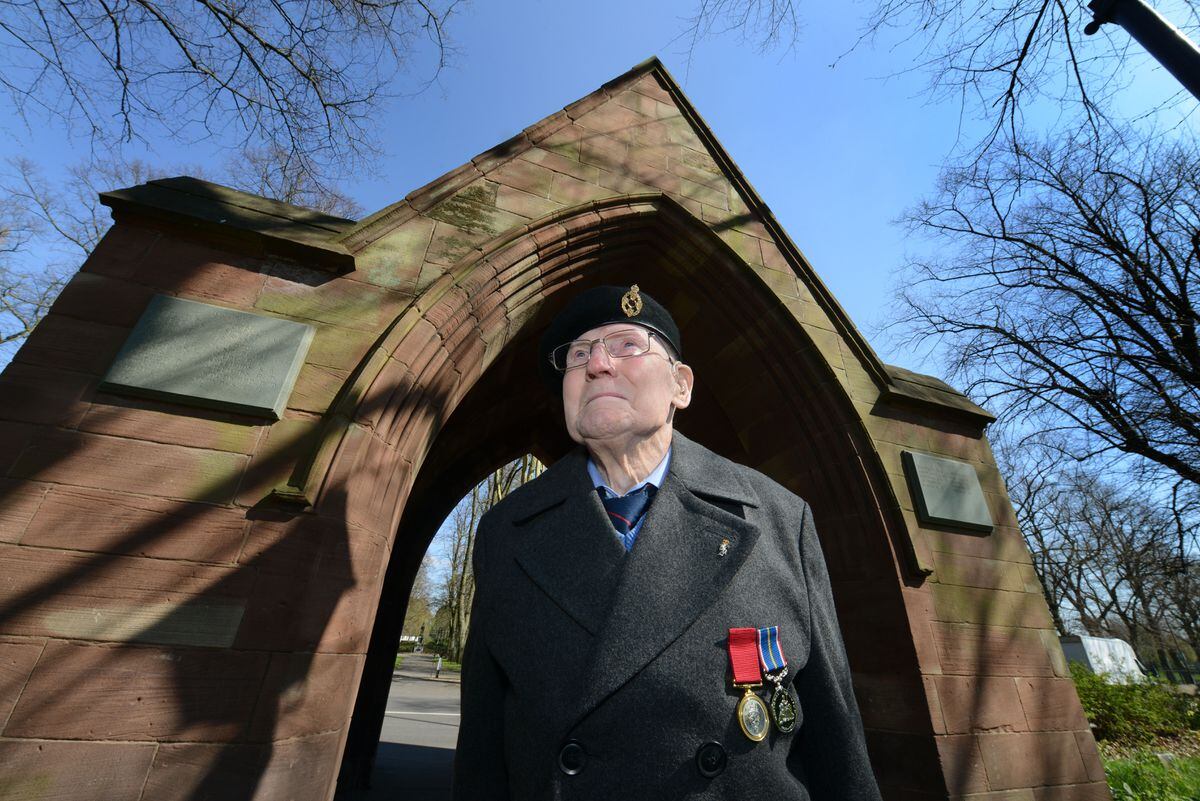 Veteran Geoffrey Williams outside the Lichgate