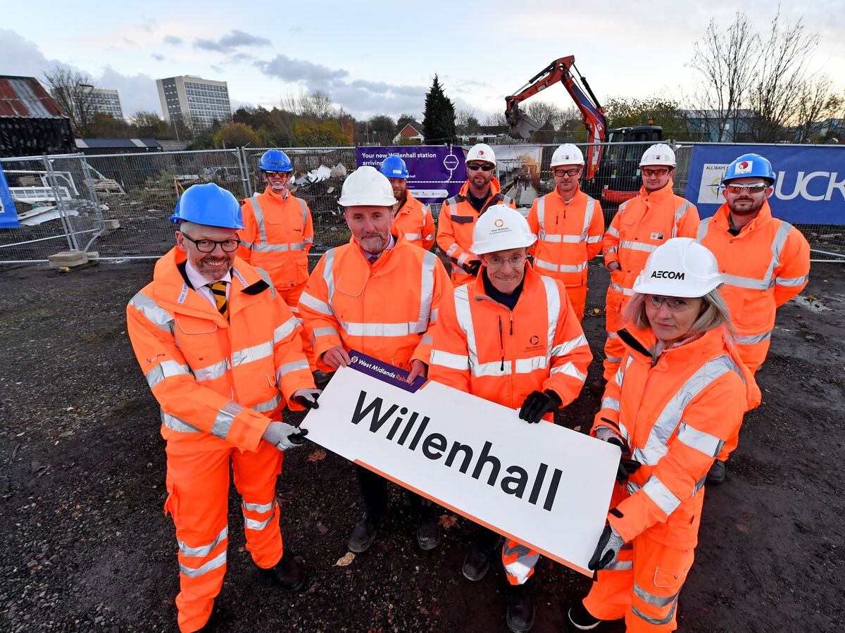 Mayor Andy Street and Eddie Hughes MP join rail bosses to look over preparations for the new Willenhall Station