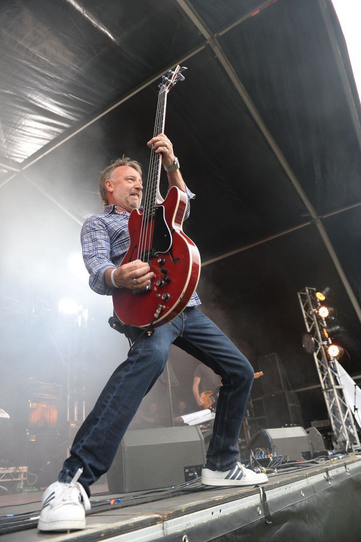Peter Hook performs on theJagermeister Stage during the Splendour Festival in Wollaton Park in Nottingham.  PRESS ASSOCIATION Photo. Picture date: Saturday July 20, 2013.  Photo credit should read: PA/PA Wire. 