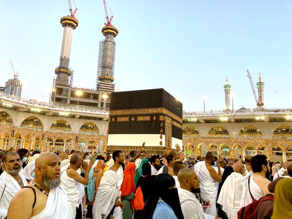 Thousands of Muslim pilgrims circumambulate around the Kaaba, the cubic building at the Grand Mosque, in the Saudi Arabia’s holy city of Mecca