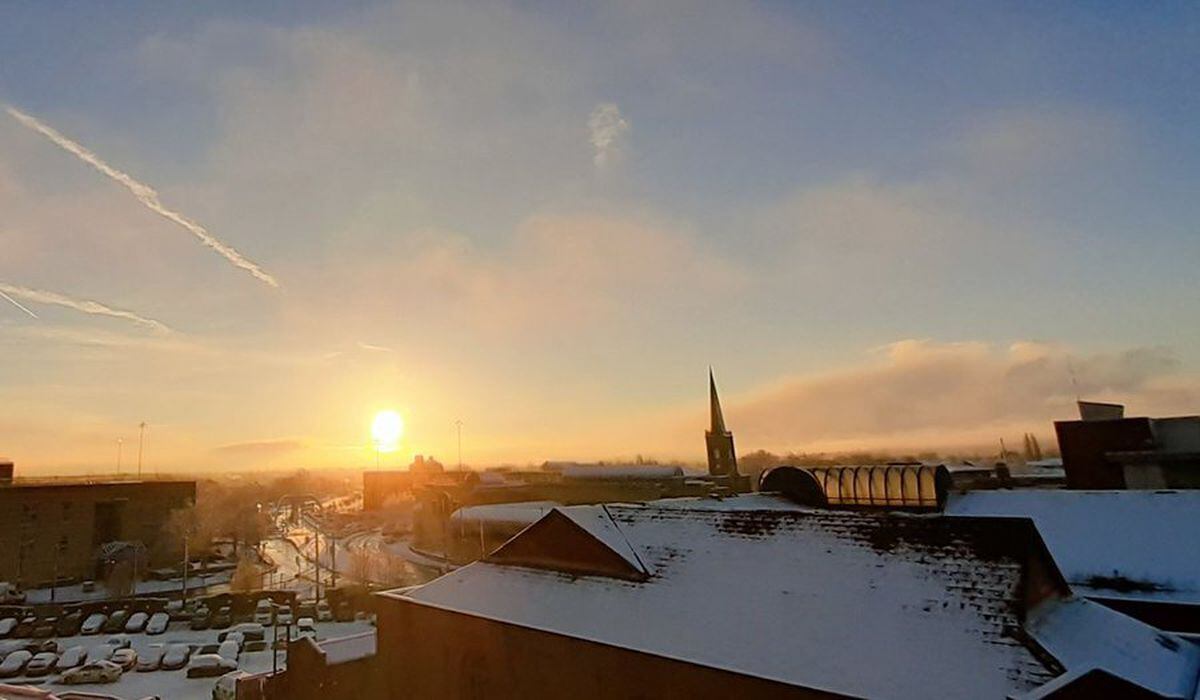 Wintry scene over Wolverhampton this morning taken by Steve Derry