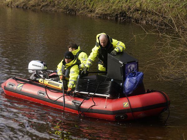 Peter Faulding and his team search the river