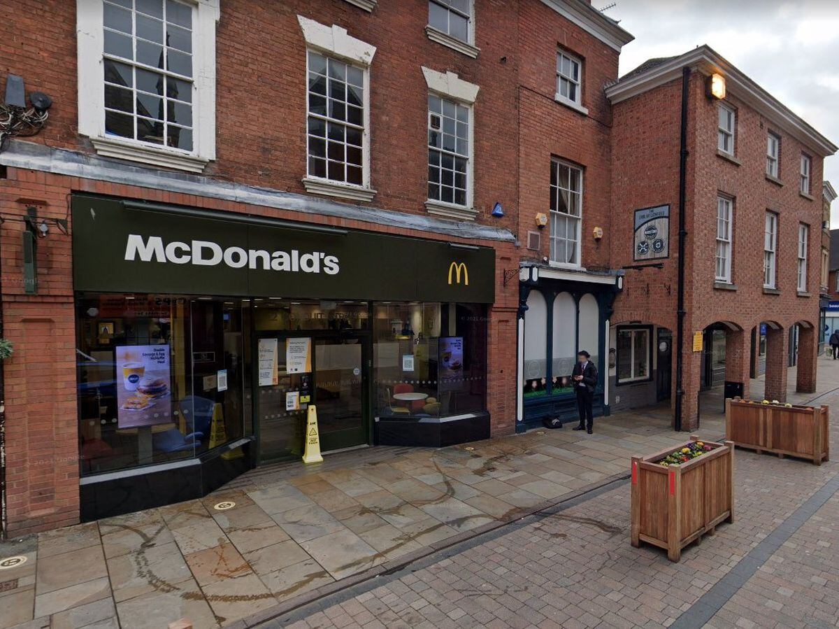 The incident occurred at the McDonald's restaurant on Conduit Street in Lichfield. Photo: Google Street Map