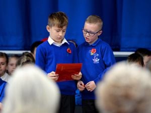 Remembrance assembly at Norton Canes Primary School