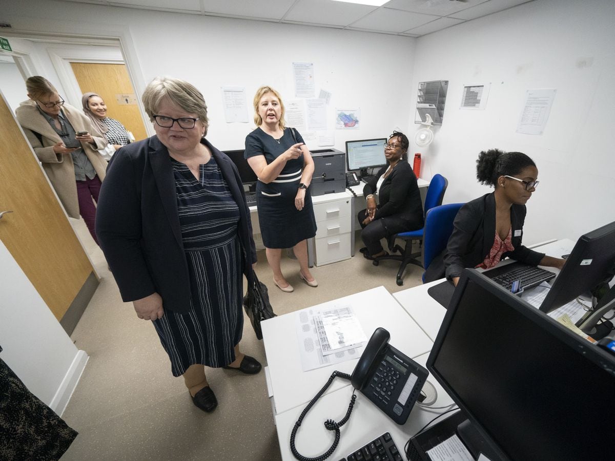 Health and Social Care Secretary Therese Coffey (left) during her visit to The Marven Surgery in London (Kirsty O'Connor/PA)
