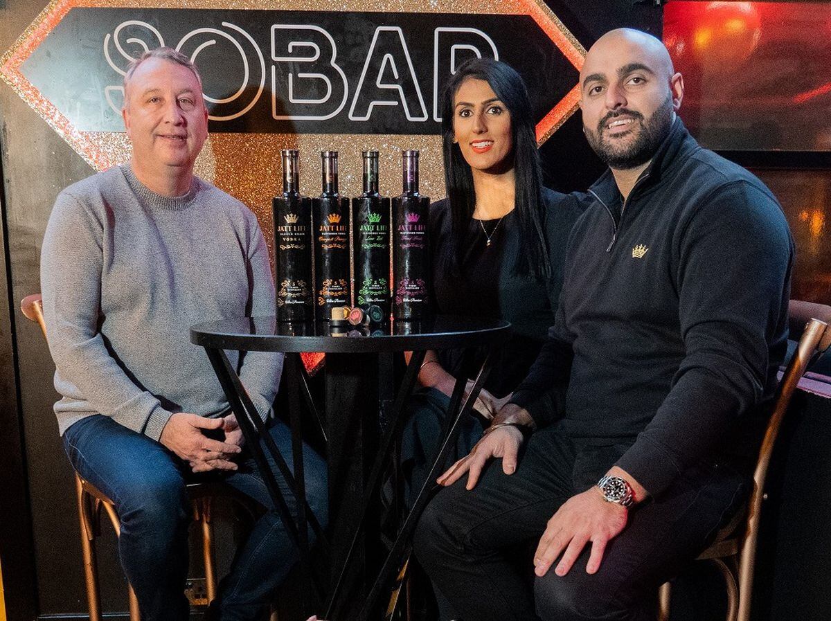 nightclub owner Wayne Tracey, who operates four venues in Birmingham city centre, with Sunny and Baz Kooner, who run West Midlands vodka brand Jatt Life.