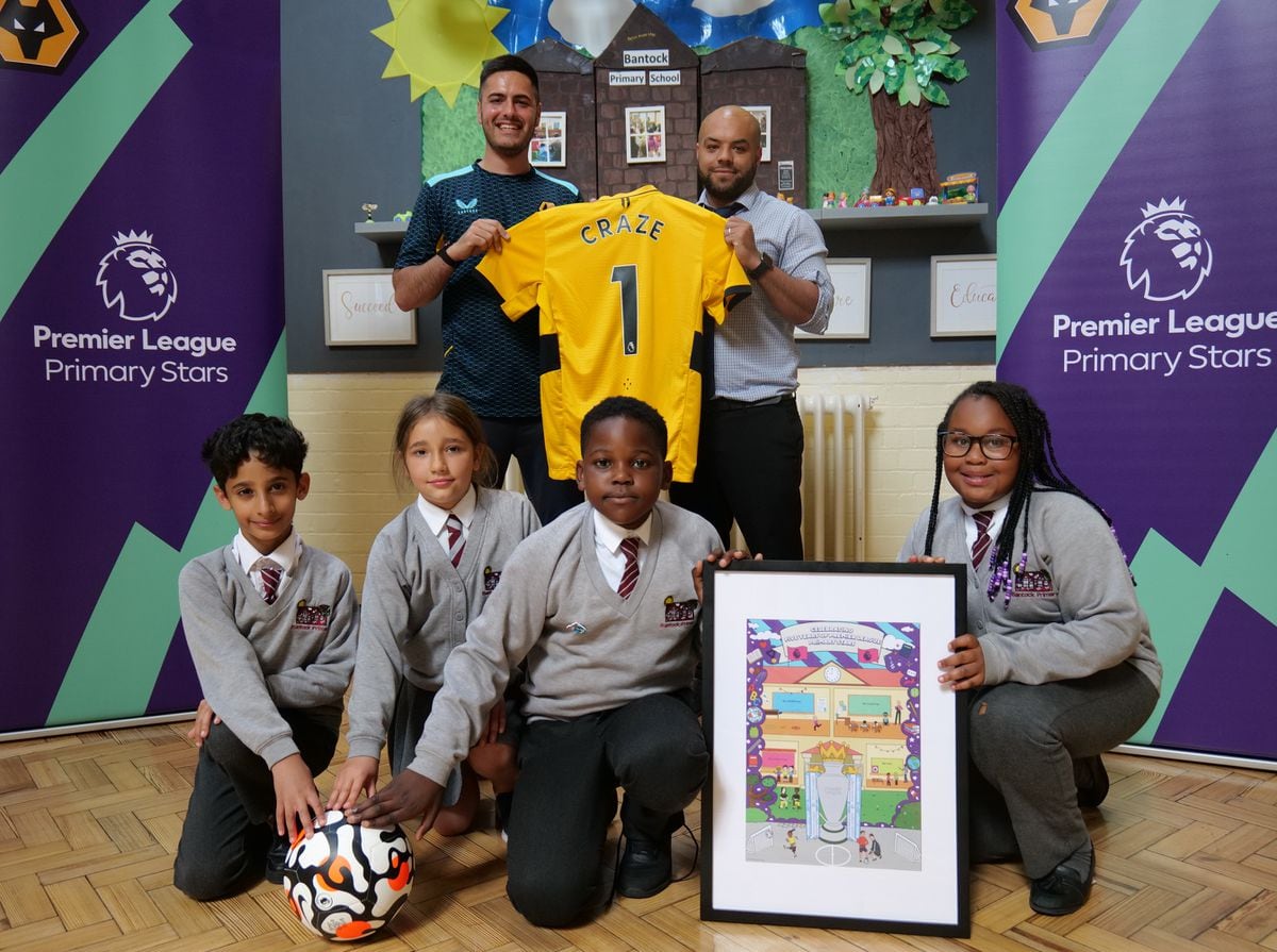 Luke Craze was presented with a special framed print and a ‘CRAZE 1’ Wolves shirt by Wolves Foundation Schools Educator Josh Uppal.