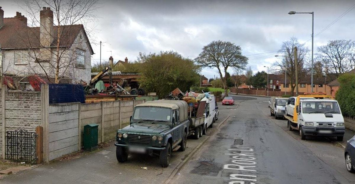 Scrap and vehicles left on Green Rock Lane in Bloxwich. Photo: Google Street View