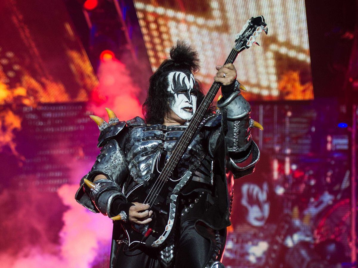 Gene Simmons of Kiss performing at a festival