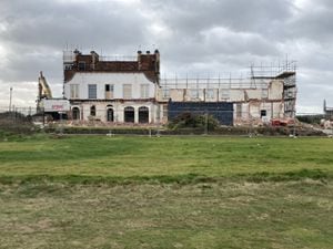 The clubhouse had been partly demolished as of Sunday