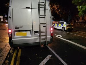 The van was pulled over on St James's Road in Dudley town centre. Photo: Dudley Police