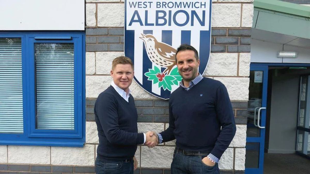 Ian Pearce, right, being unveiled as Albion's recruitment chief in 2018 alongside former sporting and technical director Luke Dowling