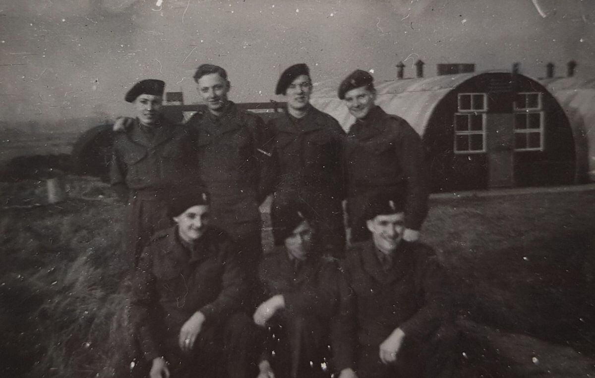 Peter Beech, front left, during National Service