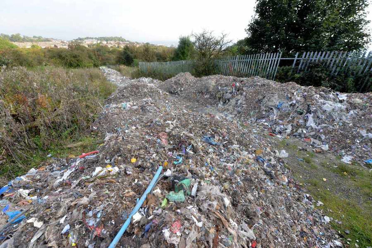 The trail of rubbish extends for dozens of metres at Turner's Hill