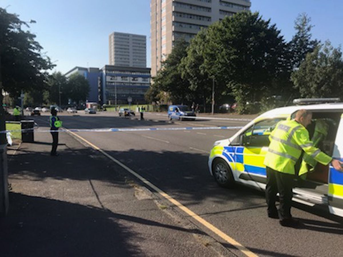 Police cordoned off the scene on Wolverhampton Road