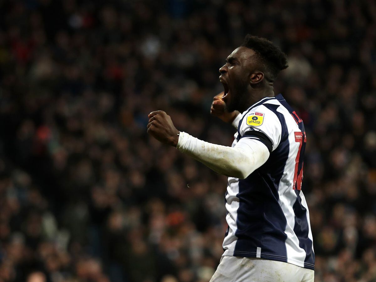 Daryl Dike of West Bromwich Albion celebrates after scoring a goal to make it 1-0 during the Sky Bet Championship between West Bromwich Albion and Reading at The Hawthorns on January 2, 2023 in West Bromwich, United Kingdom. (Photo by Adam Fradgley/West Bromwich Albion FC via Getty Images).
