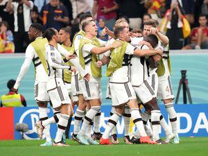 Germany’s Niclas Fullkrug celebrates scoring against Spain